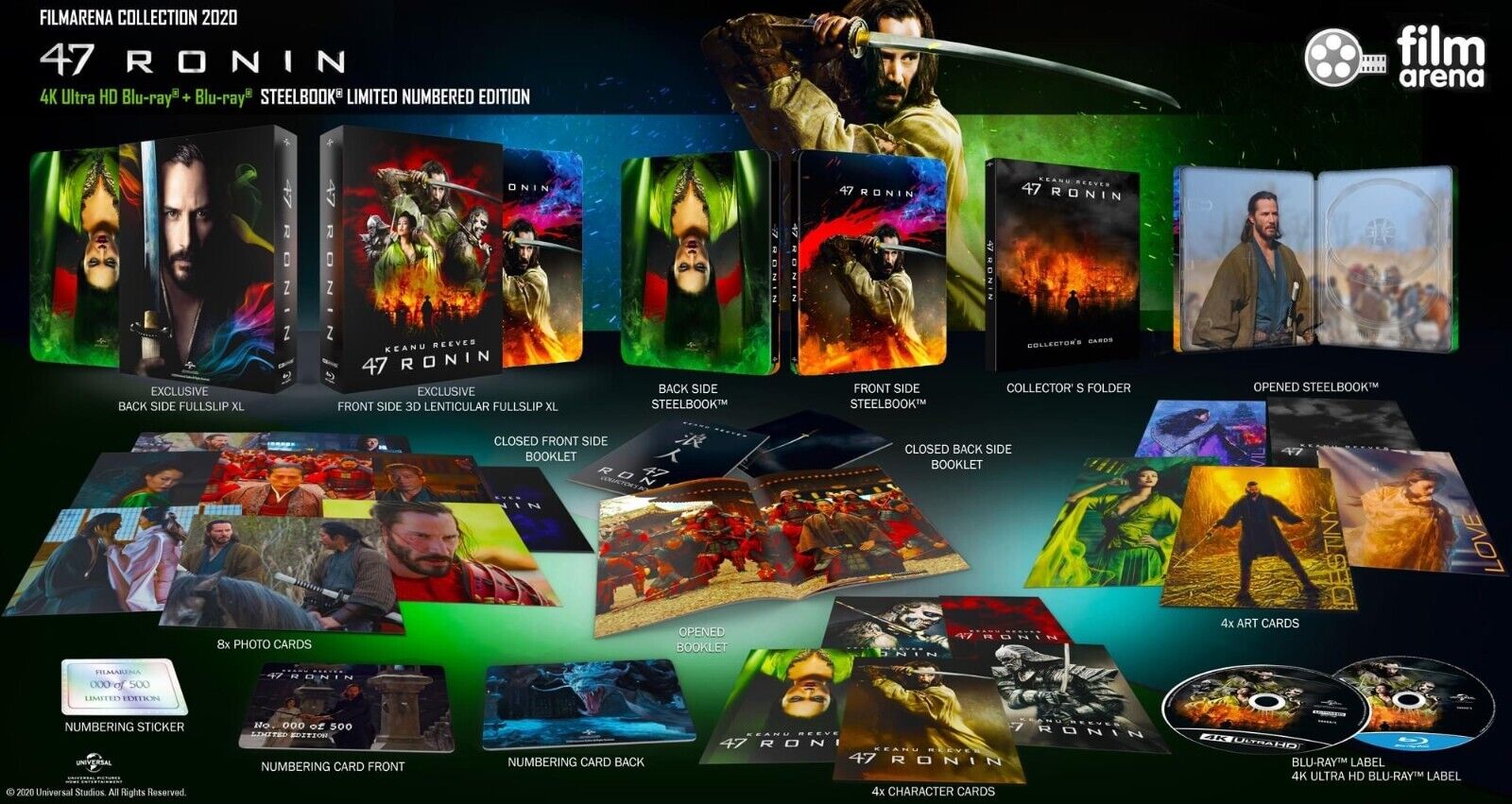 47 Ronin 4K Blu-ray Steelbook Filmarena Collection #144 Lenticular XL Full Slip