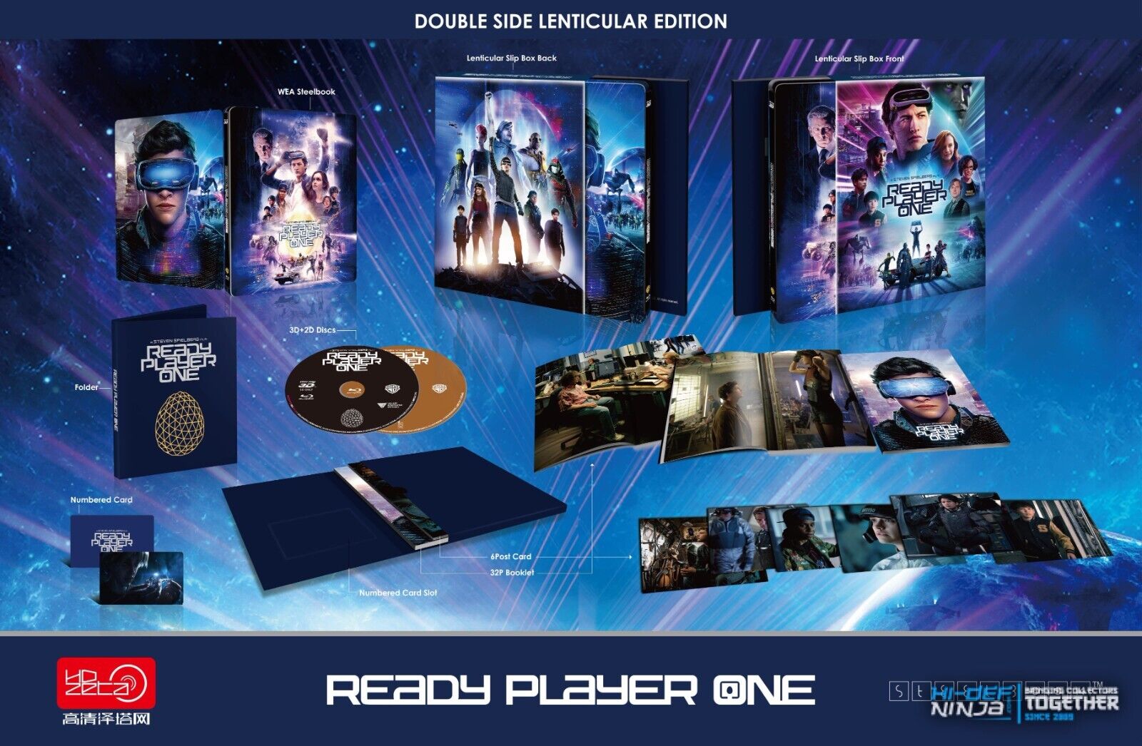 Coffret Steelbook Blu-ray 4K+3D+2D Ready Player One HDzeta Exclusive Gold Label One Click
