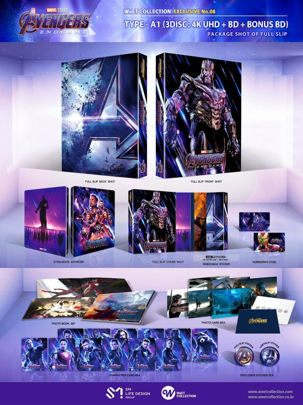 Avengers : Endgame 4K+2D Blu-ray Steelbook Collection WeET Exclusive #8 Fourreau A1