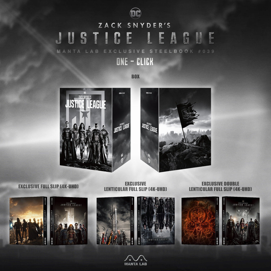 Coffret Steelbook 4K Blu-ray Zack Snyder's Justice League, édition exclusive Manta Lab ME#39, disponible en un clic