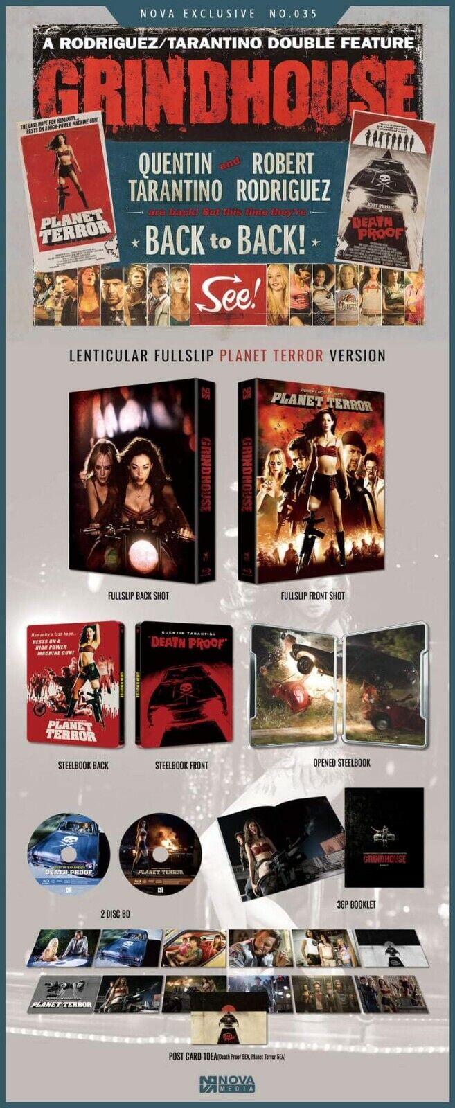 Coffret SteelBook Blu-ray Grindhouse exclusif Novamedia n° 35, disponible en un clic 