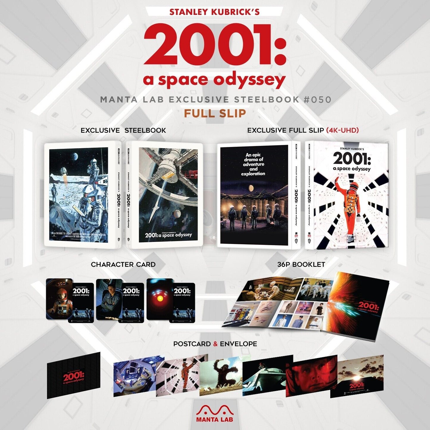 2001: A SPACE ODYSSEY 4K Steelbook Manta Lab Exclusive ME#50 Full Slip