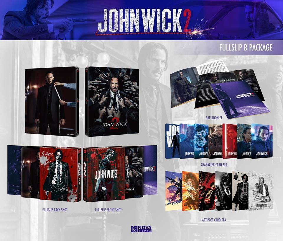 John Wick: Chapter 2 Blu-ray Steelbook Novamedia  Exclusive #13 One Click Box Set