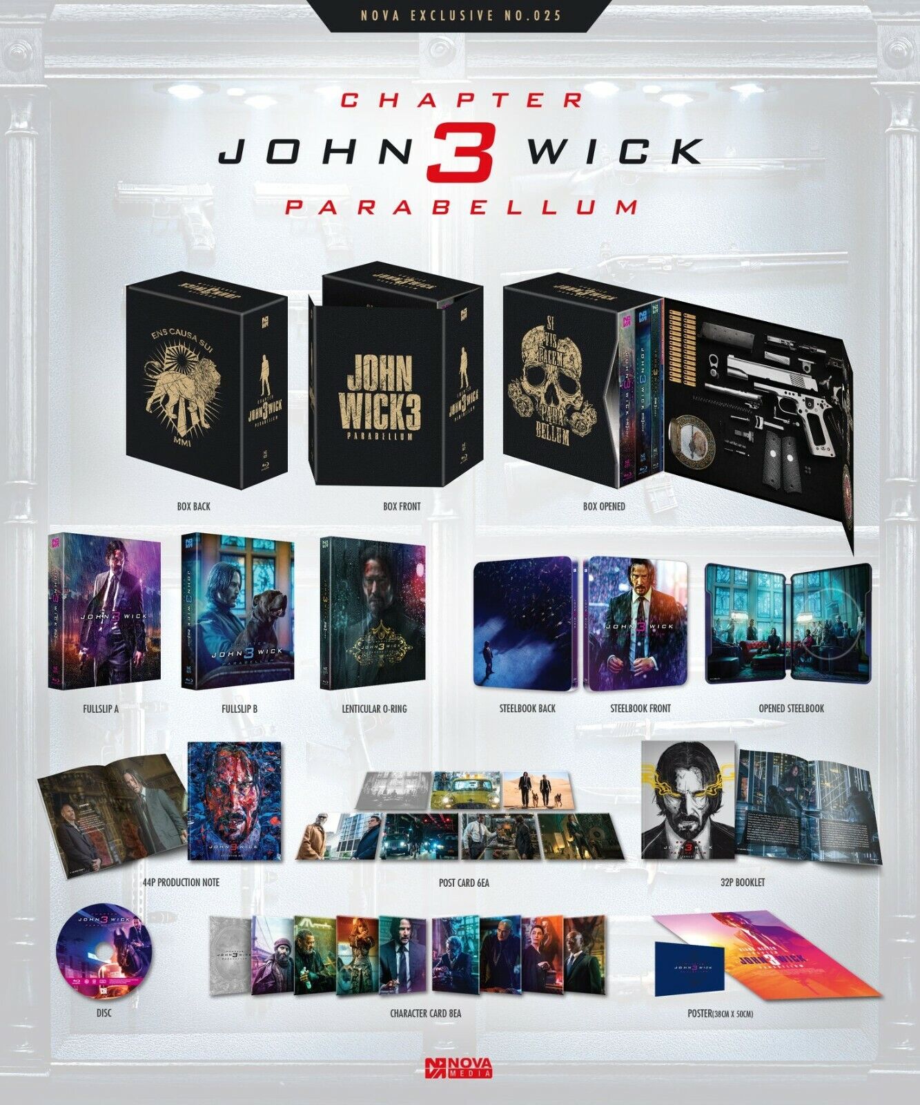 John Wick : Chapitre 3 Parabellum Blu-ray Steelbook Exclusivité Novamedia n° 25 Coffret One Click