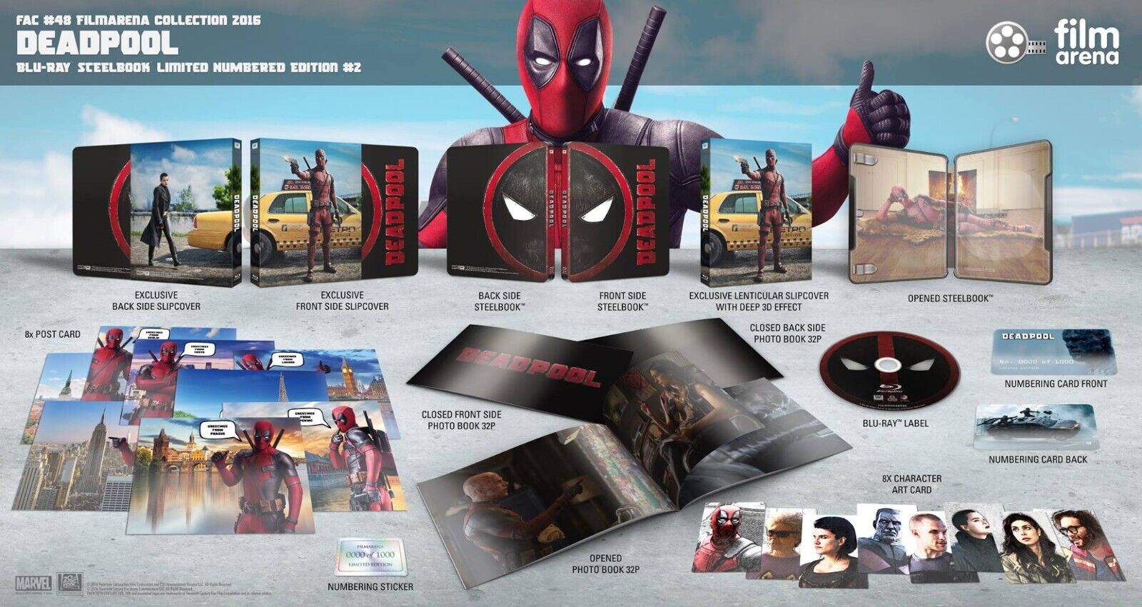 Deadpool Blu-Ray Steelbook Filmarena Collection #48 E2 Lenticular Full