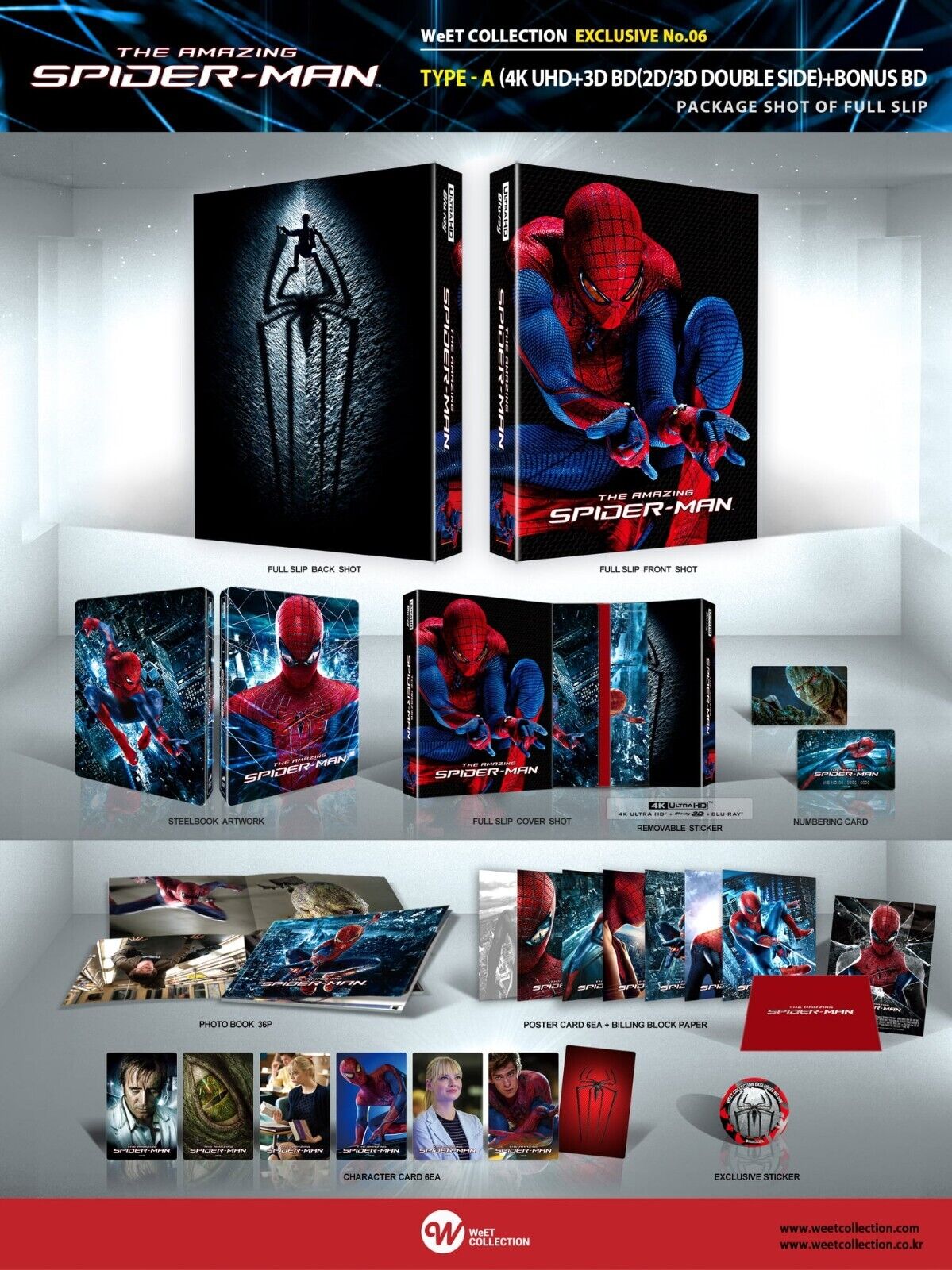 The Amazing Spider-Man 1+2 4K+2D Blu-ray Steelbook LE WeET Collcection Exclusive #6 & #7 One Click Box Set