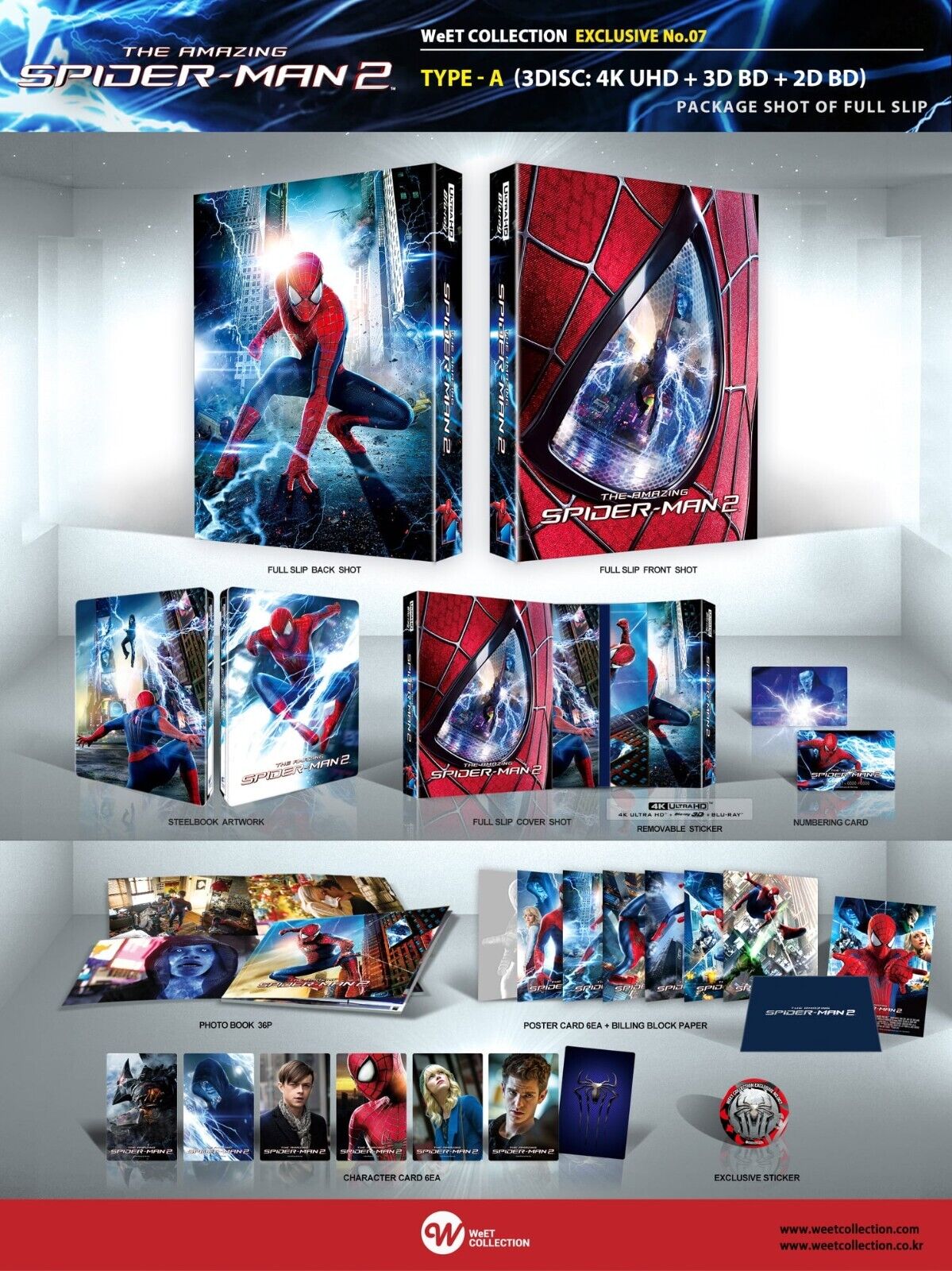 The Amazing Spider-Man 1+2 4K+2D Blu-ray Steelbook LE WeET Collcection Exclusive #6 & #7 One Click Box Set