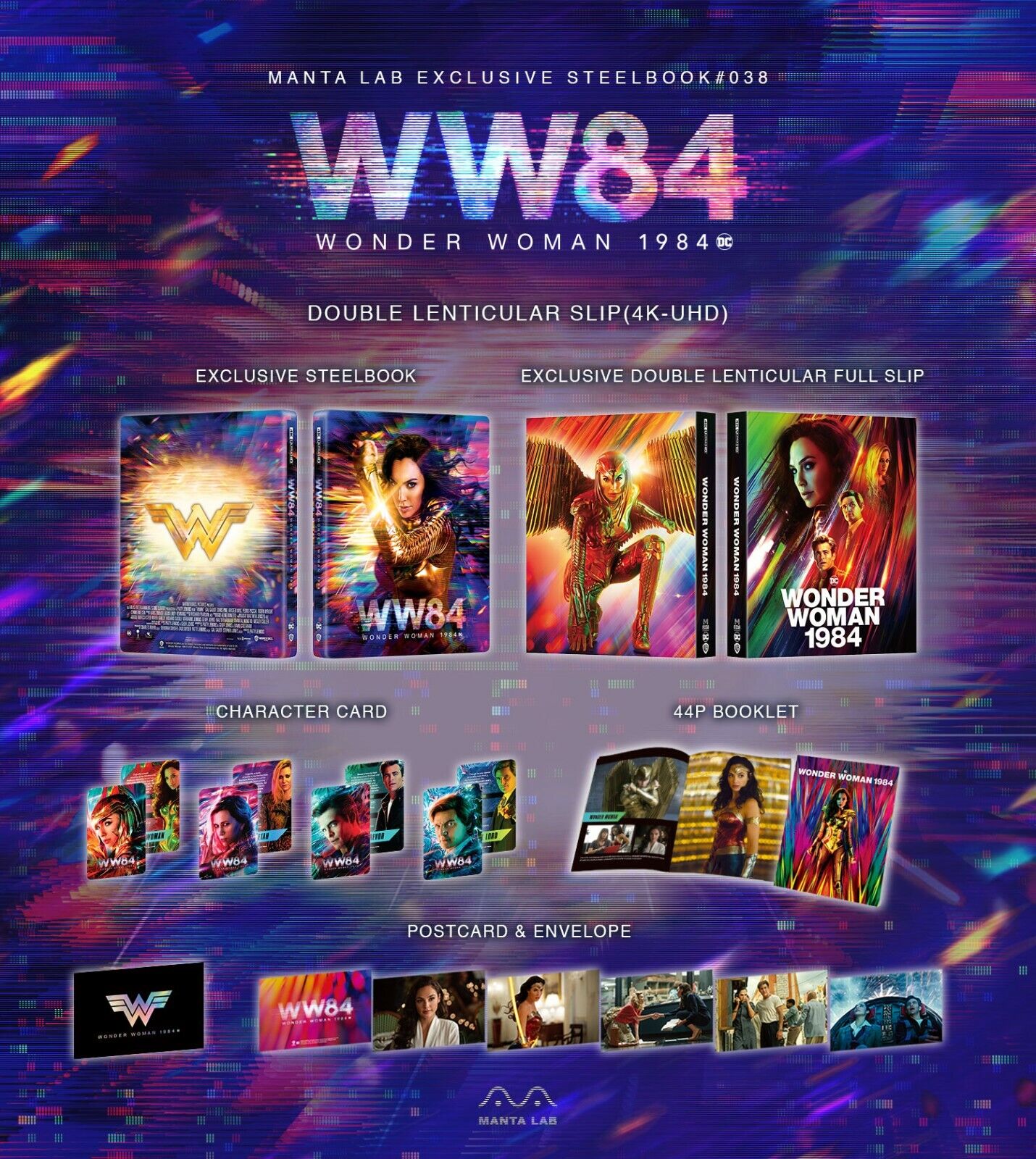 Wonder Woman 1984 4K Blu-ray Steelbook Manta Lab Exclusive ME#38 One Click Box Set