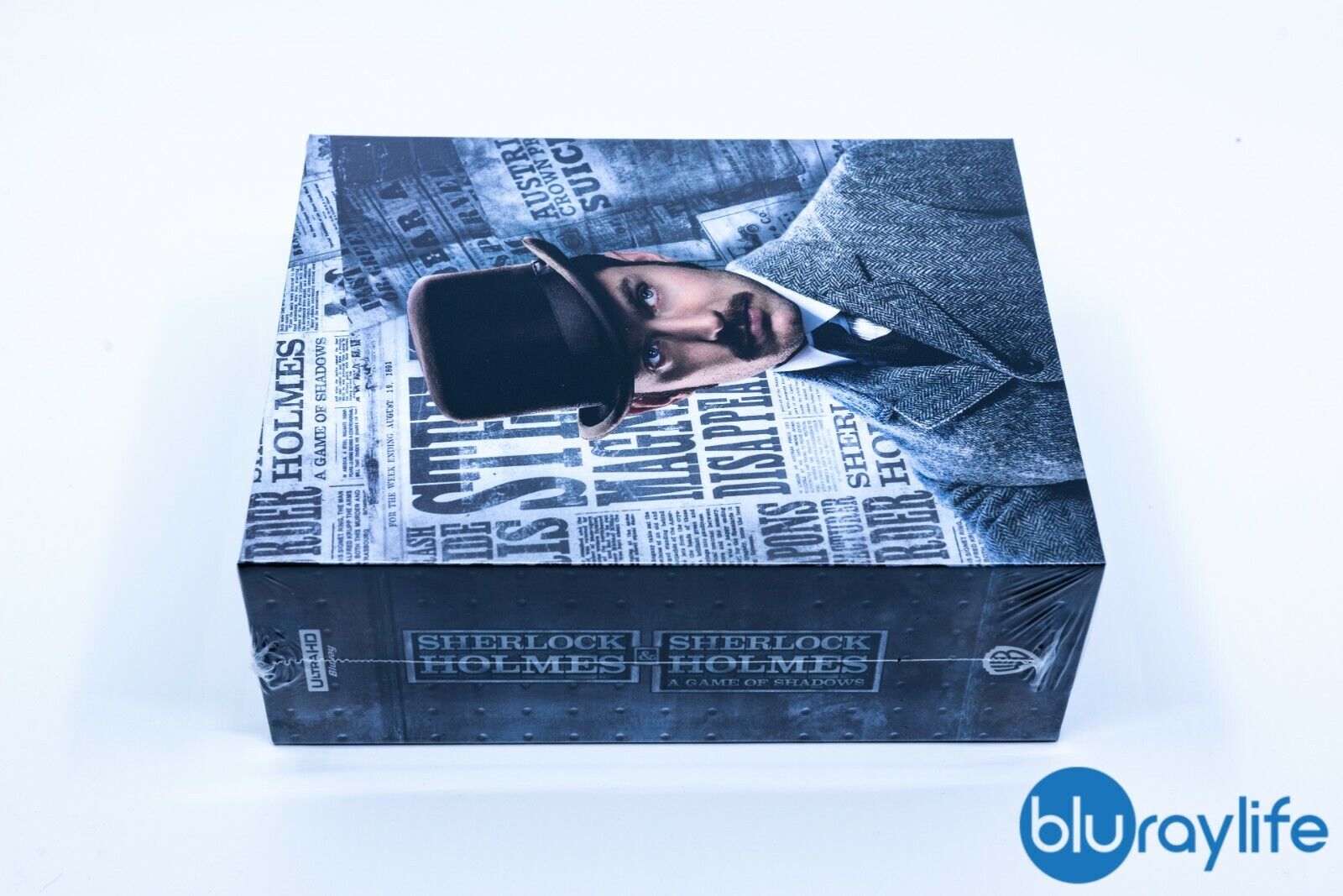 Coffret Steelbook Blu-ray 4K Sherlock Holmes 1 &amp; 2, édition limitée One Click HDzeta, étiquette argentée