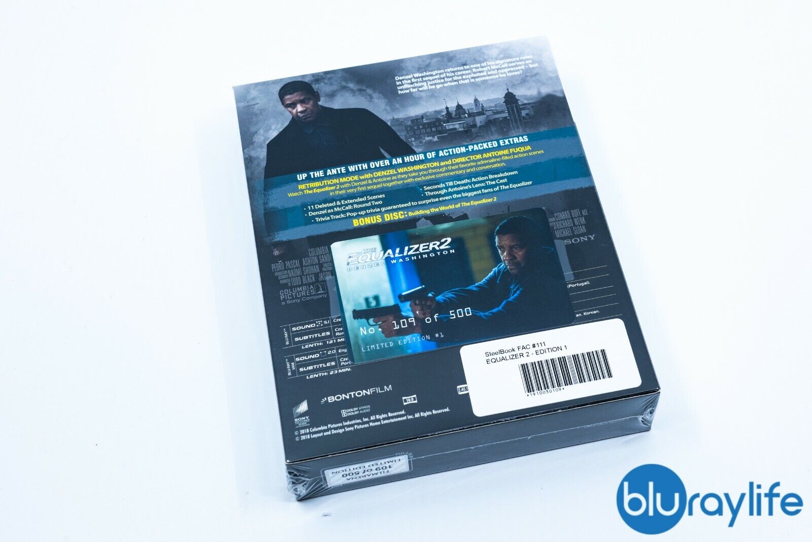 The Equalizer 2 Blu-ray Steelbook Collection Filmarena #111 E1 Lenticulaire XL Fourrure intégrale