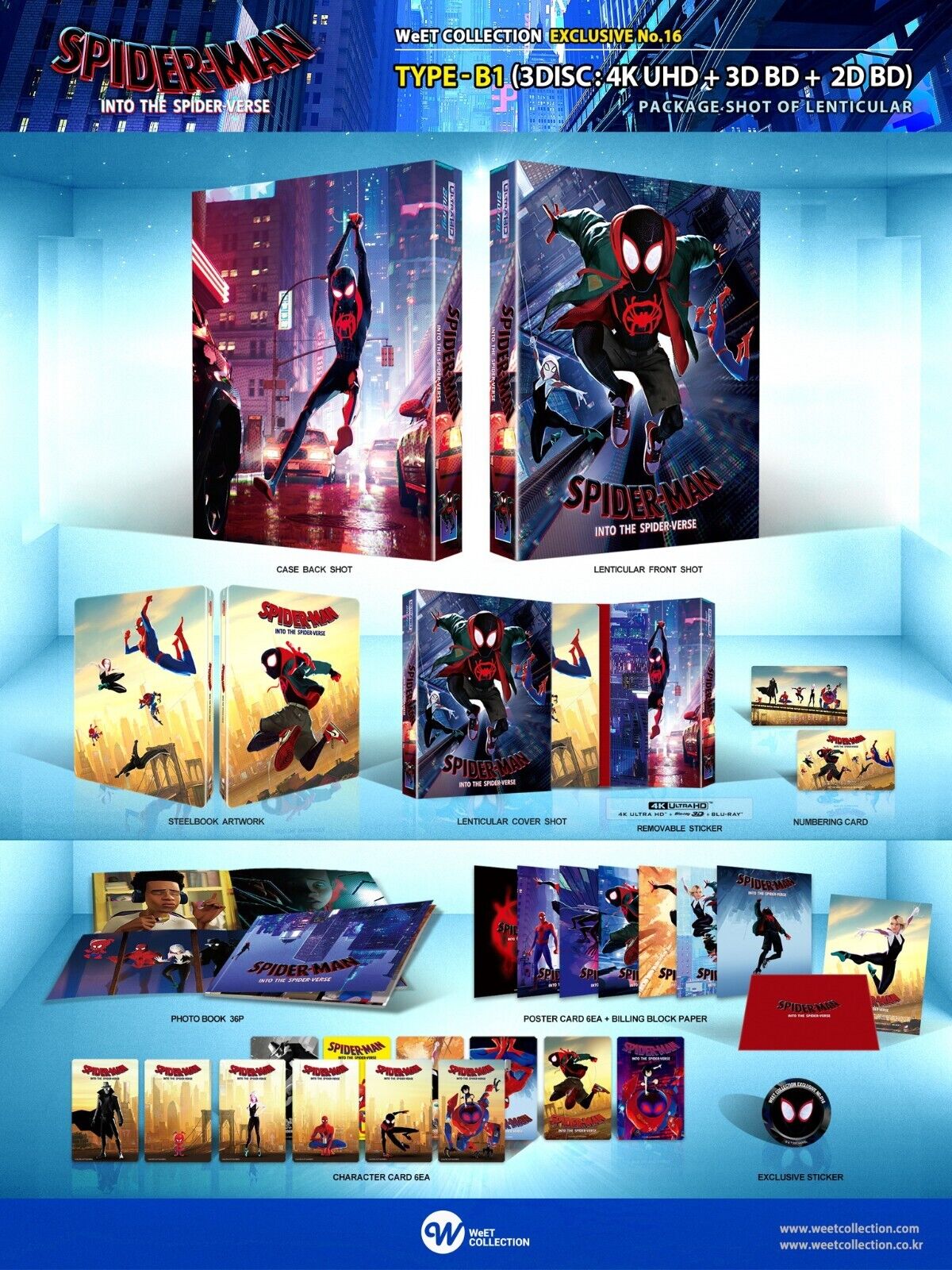 Spider-Man: Into the Spider-Verse 4K Blu-ray Steelbook WeET Collection Exclusive #16 One Click Box Set