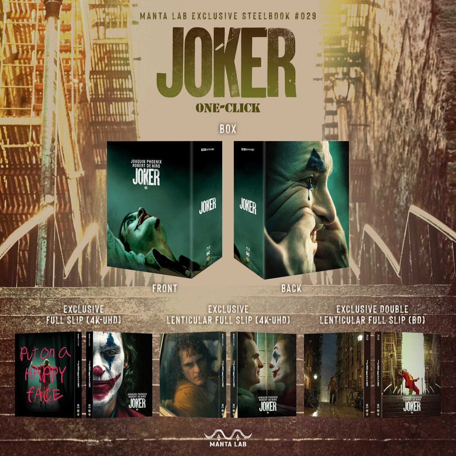 Coffret Steelbook Blu-ray 4K Joker Manta Lab Exclusive ME#29 One Click
