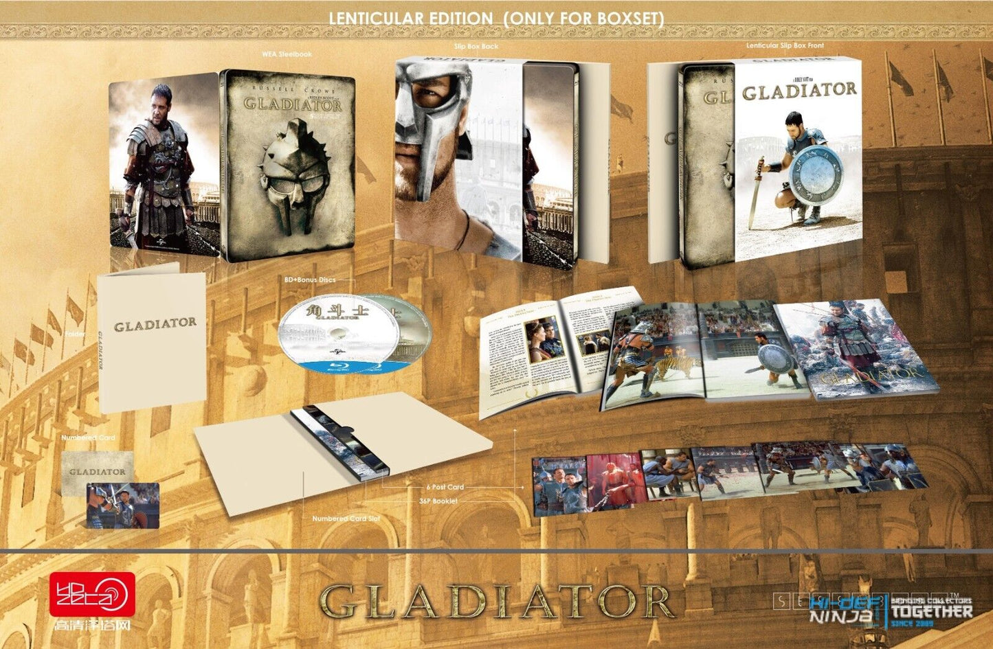 Gladiator 4K Blu-ray Steelbook HDzeta Exclusive Gold Label One Click Box Set