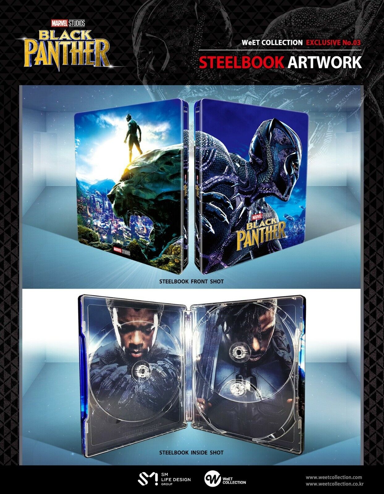 Coffret SteelBook Blu-ray 4K+2D+3D Black Panther, Collection WeET Exclusive n° 3 *Quantité limitée*