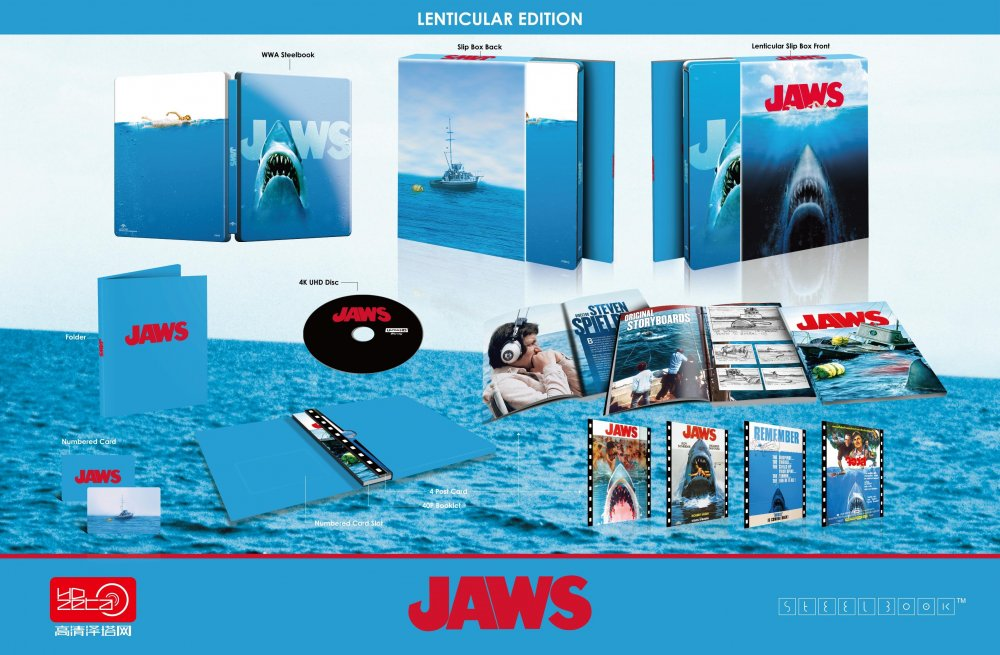 Jaws 4K Blu-ray SteelBook Lenticular Full Slip HDzeta Silver Label