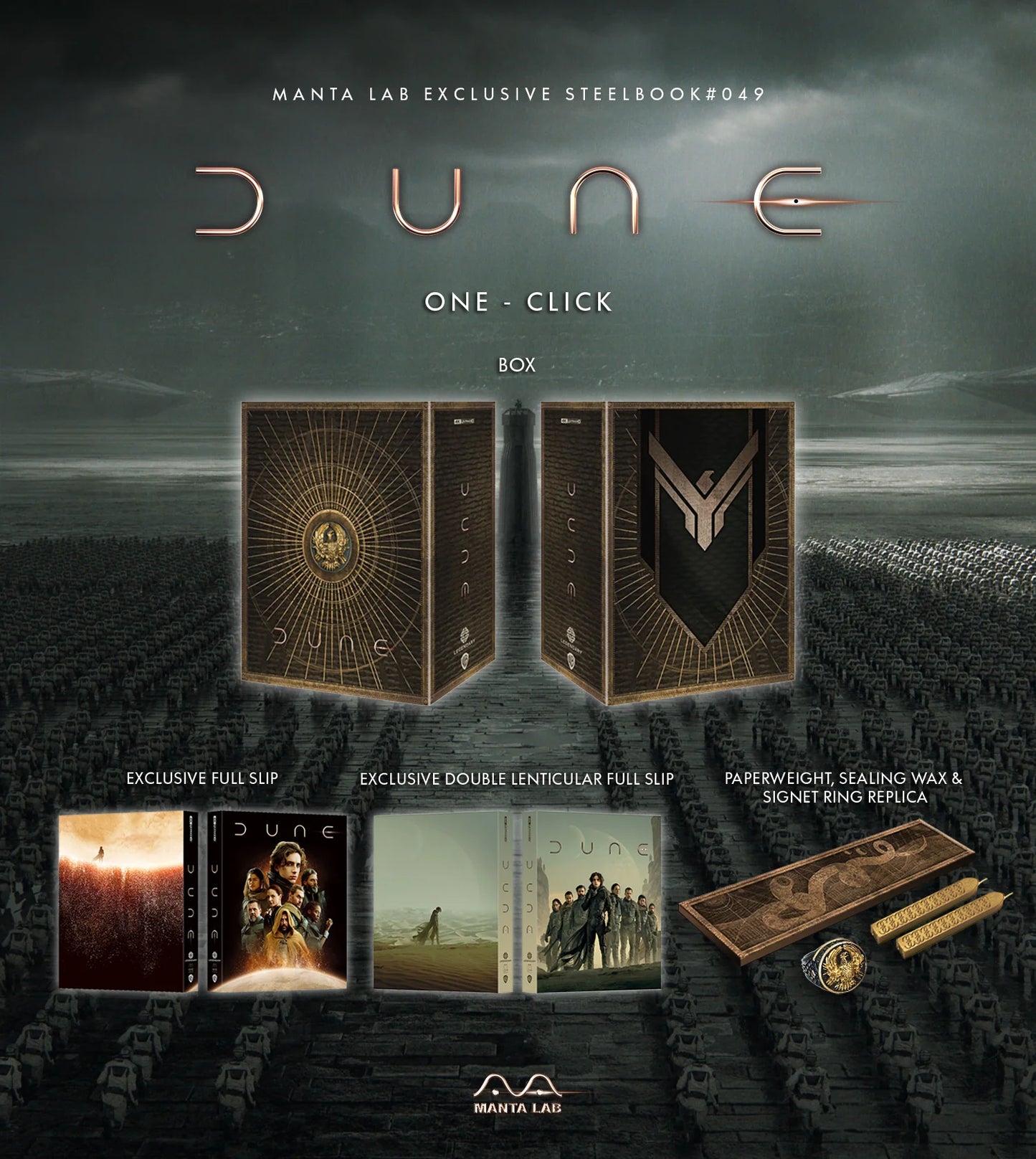 Dune 4K Blu-ray Steelbook Collectong Manta Lab Exclusive ME#49 One Click Box Set