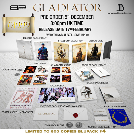 Gladiator 4K Blu-ray Steelbook EverythingBlu BP#004 Exclusive Full Slip