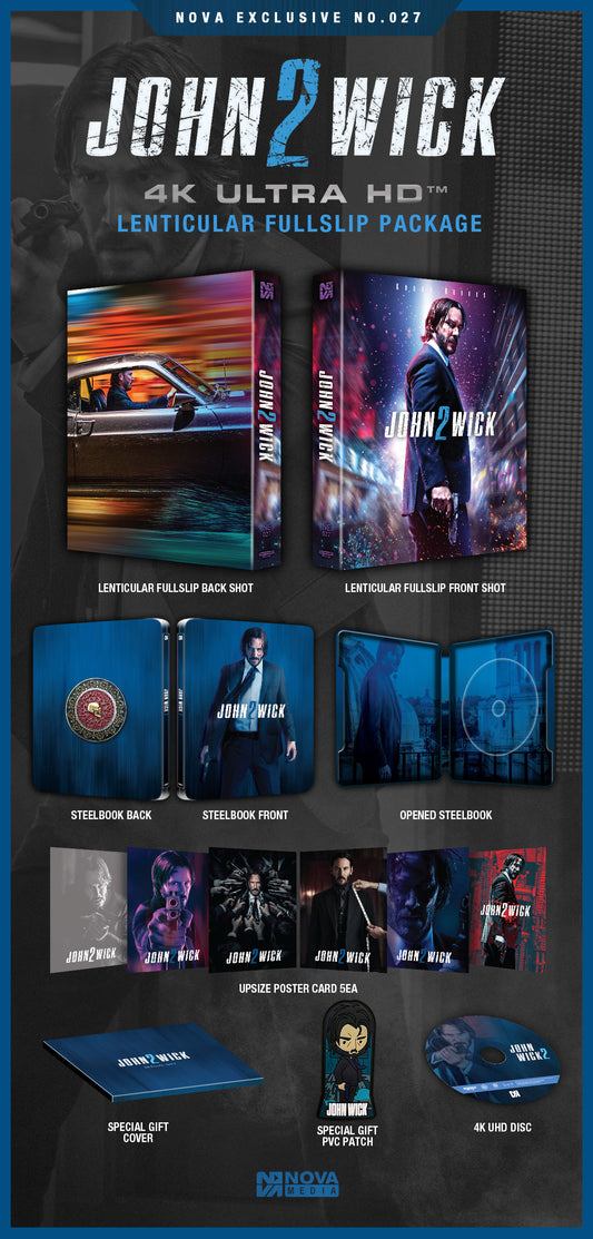 John Wick: Chapter 2 4K Blu-ray Steelbook Novamedia Exclusive #27 Lenticular Slip