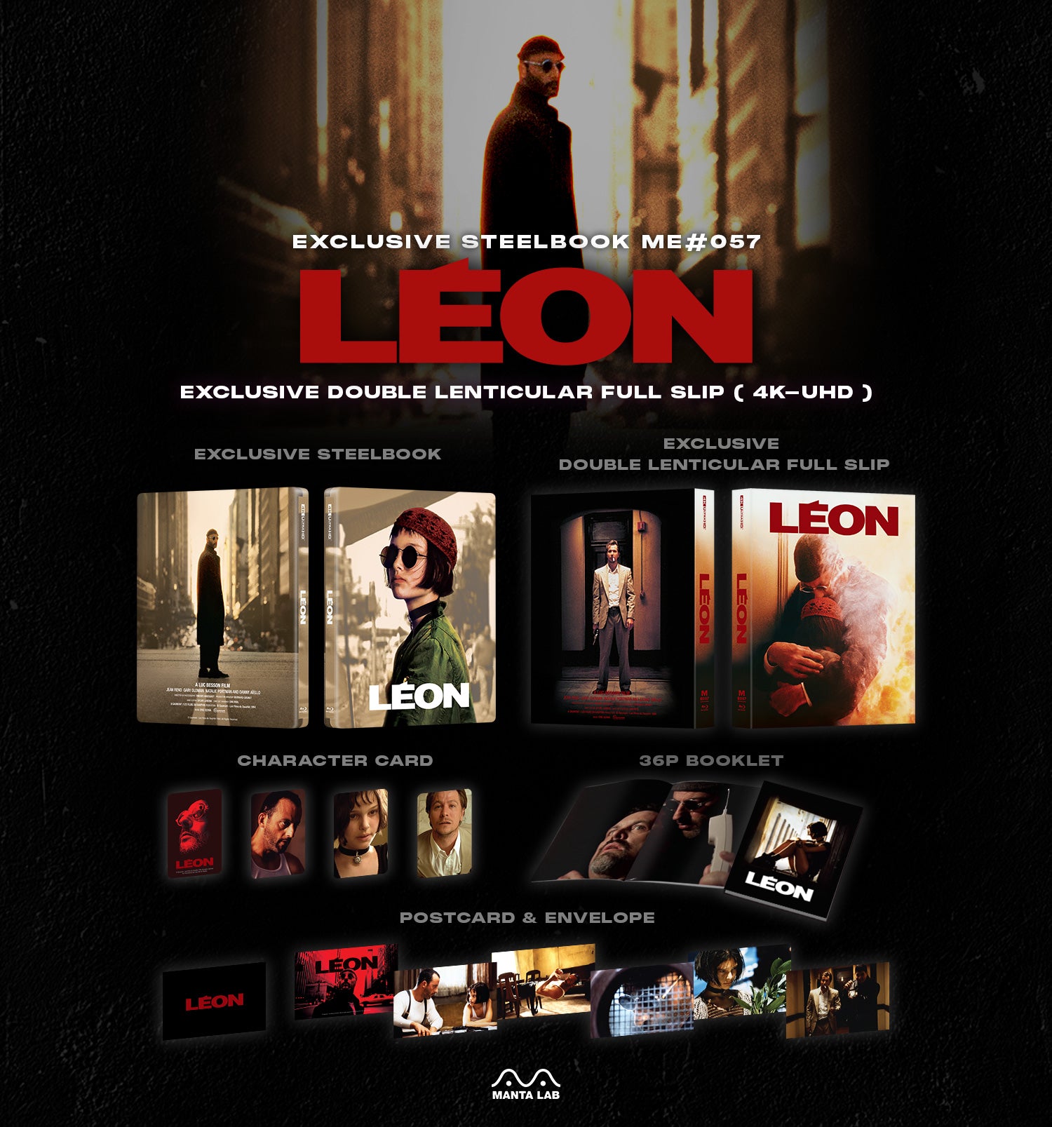 Leon 4K Blu-ray Steelbook Manta Lab Exclusive ME#57 HDN GB Pre-Order Double Lenticular Slip