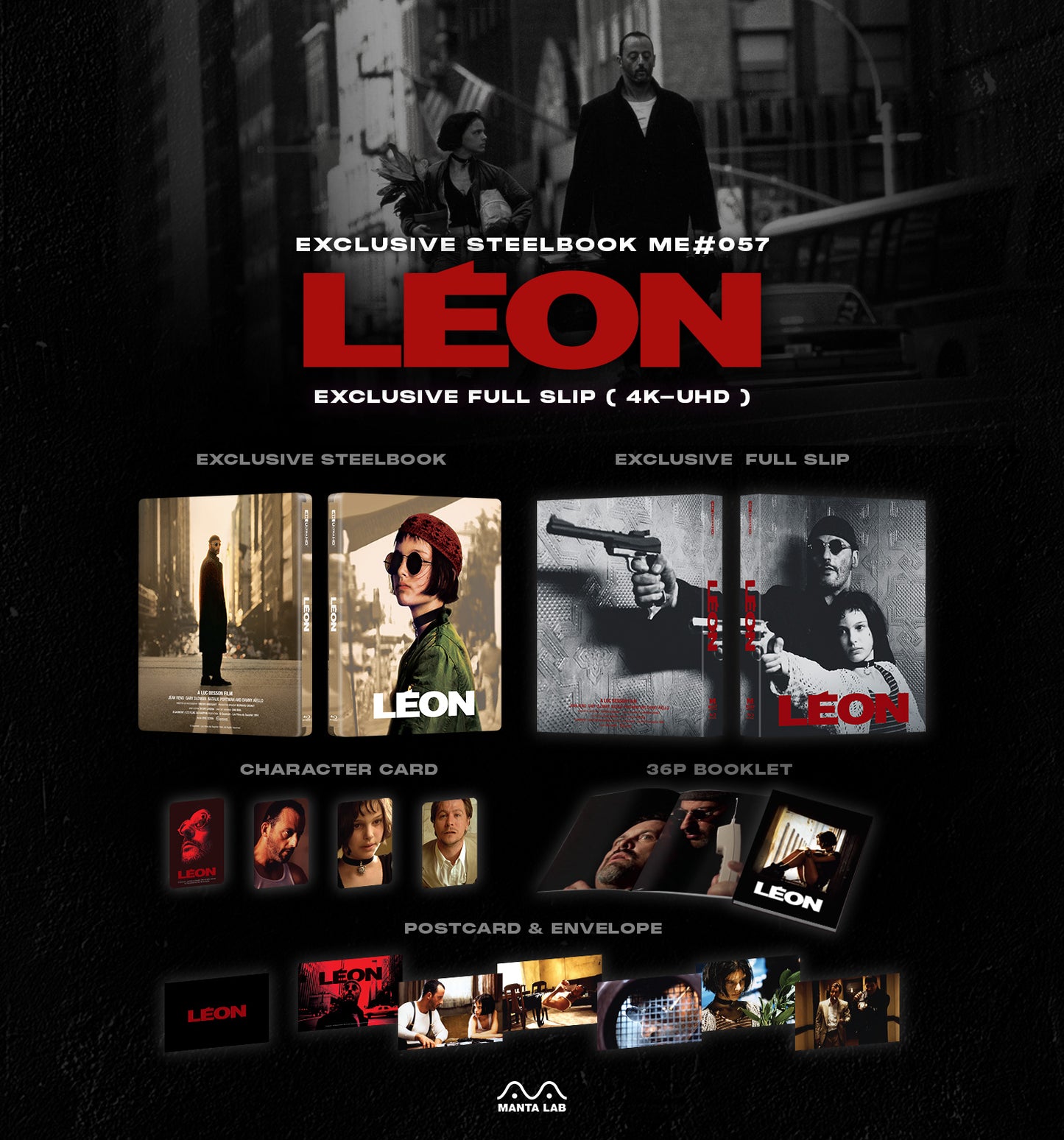 Leon 4K Blu-ray Steelbook Manta Lab Exclusive ME#57 HDN GB Pre-Order Full Slip