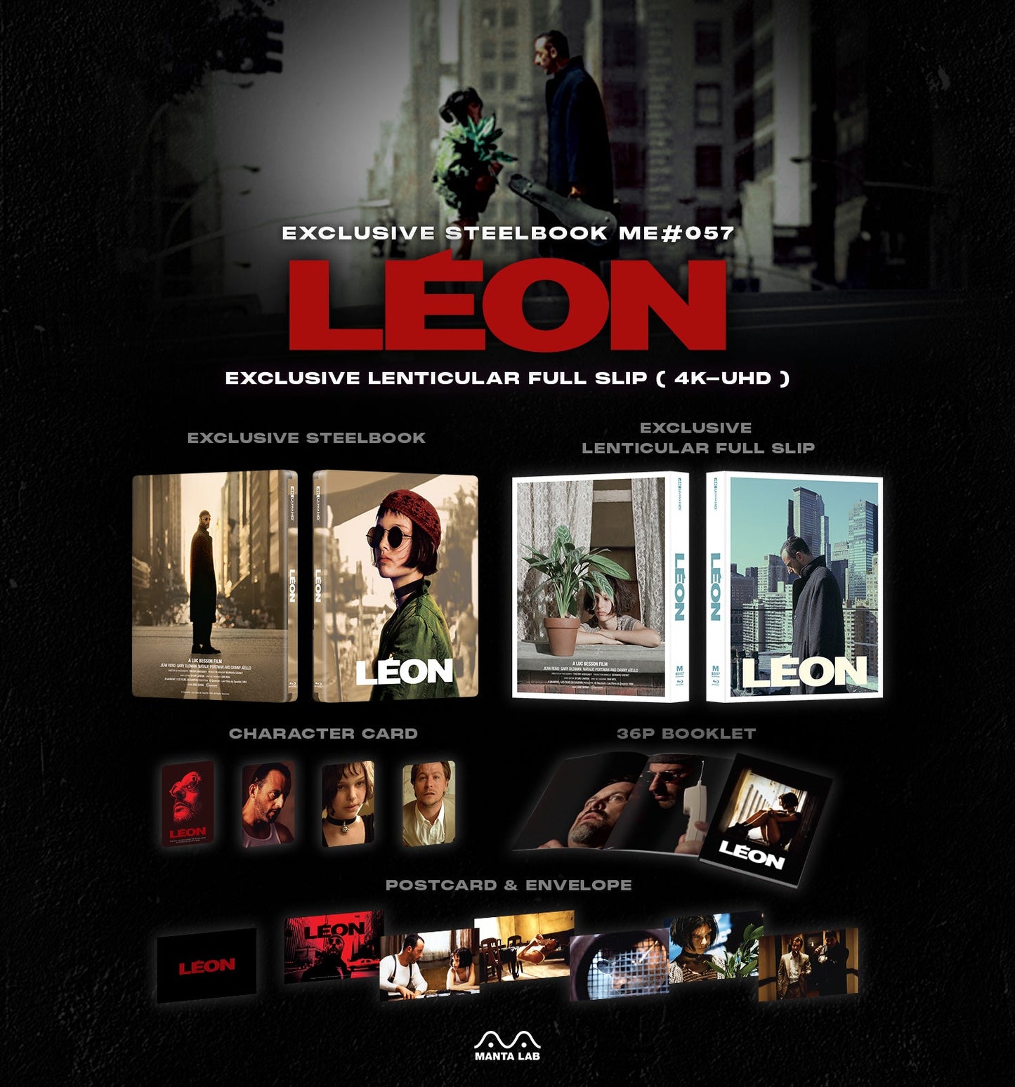 Leon 4K Blu-ray Steelbook Manta Lab Exclusive ME#57 Lenticular Full Slip