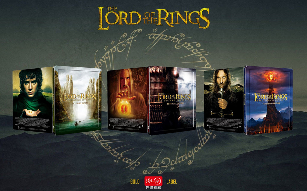 Lord Of The Rings Trilogy 4K Blu-ray Steelbook HDZeta Exclusive Gold Label Full Slip Set