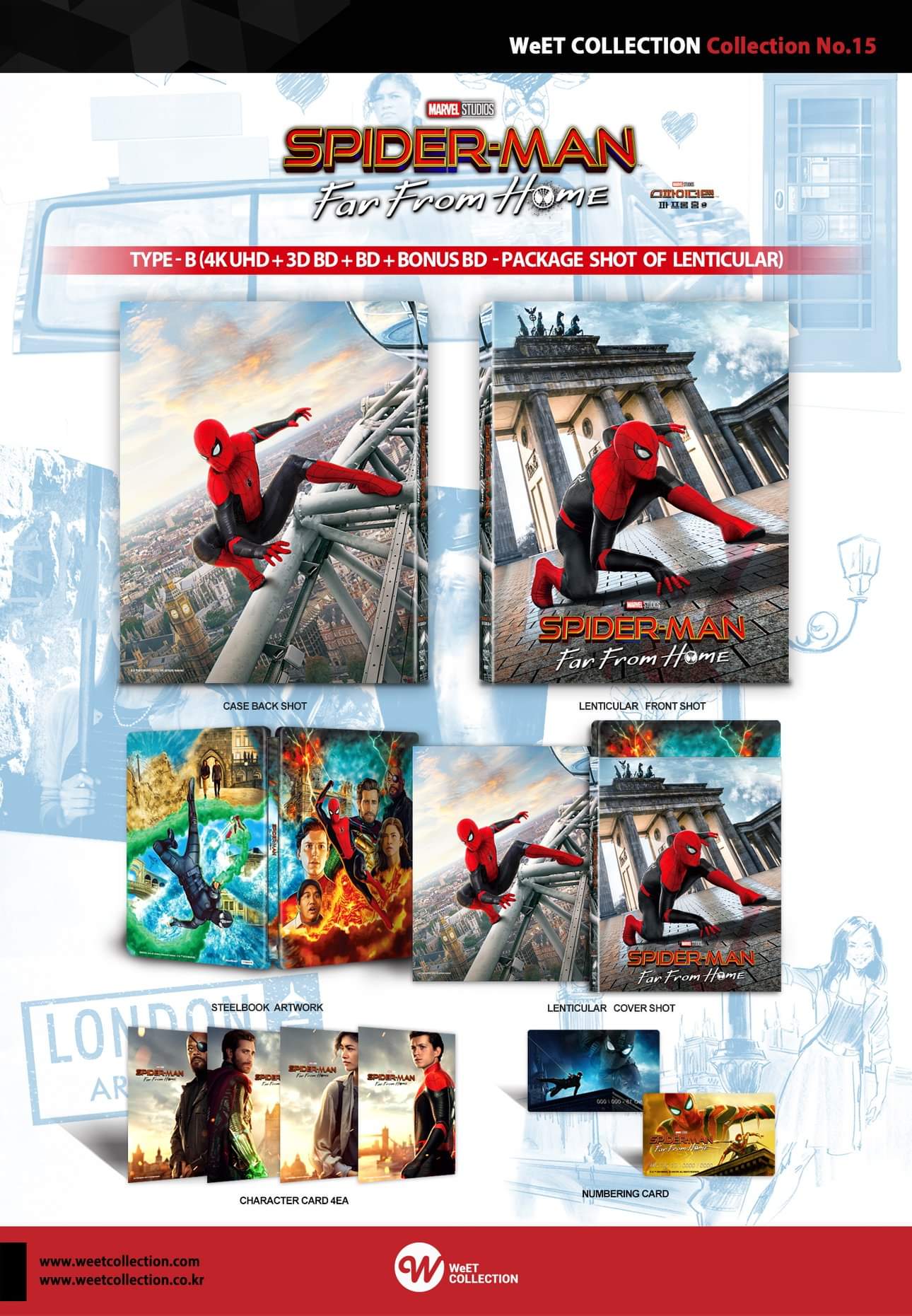 Spider-Man : Far From Home 4K+3D+2D Steelbook WeET Collection Collection #15 Pochette lenticulaire B